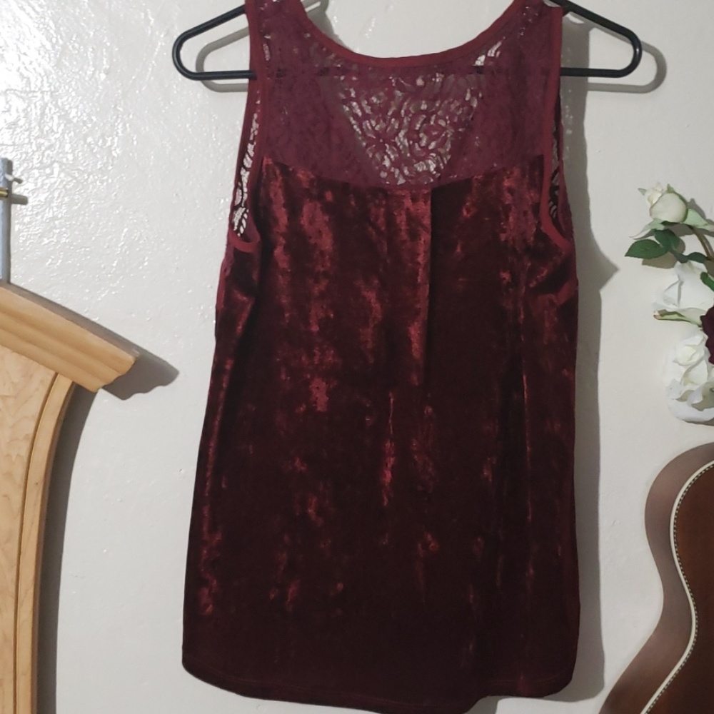 TAYLOR &SAGE TANK TOP VELVET  RED GRANBERRY XL - Picture 7 of 8